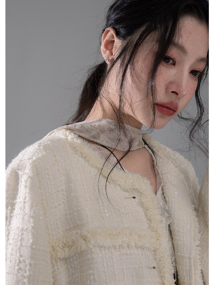 Broken Apricot White Wool Jacket【s0000015735】