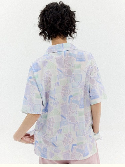 Full-print short-sleeved shirt【s0000012950】