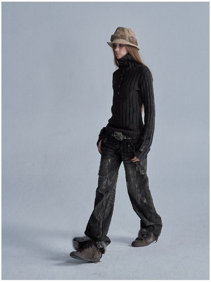 Multi Pocket Bamboo Joint Denim Pants【s0000018466】