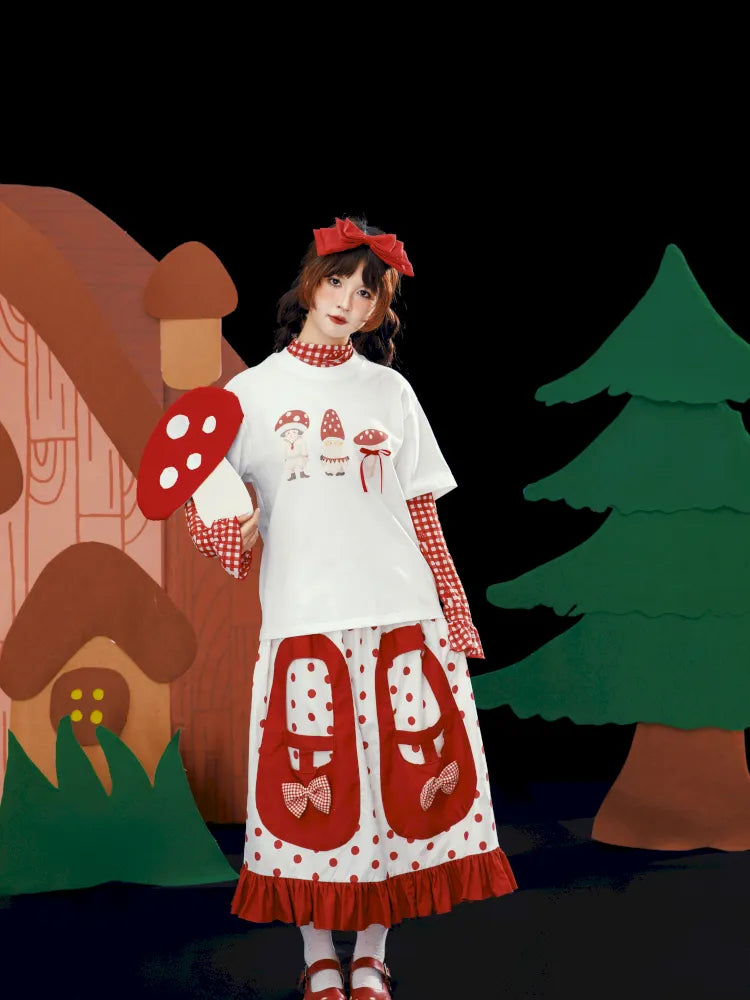 Bow Tie Versatile White Short-Sleeve T-Shirt【s0000013931】