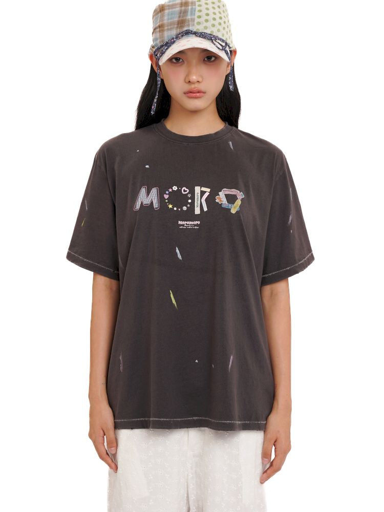 Round neck loose retro casual short-sleeved T-shirt【s0000013458】