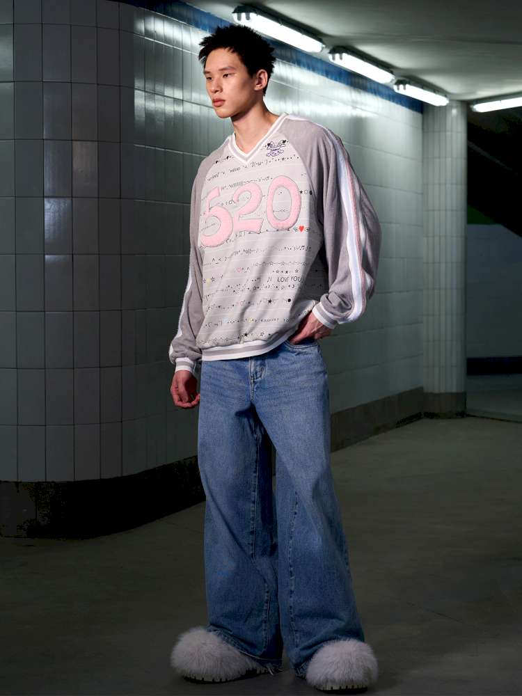 Embroidered Raglan Sleeve Sweatshirt【s0000014638】