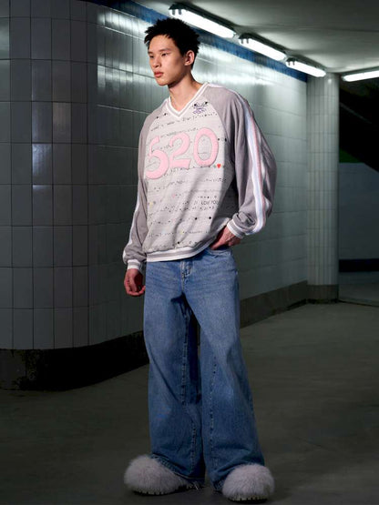 Embroidered Raglan Sleeve Sweatshirt【s0000014638】