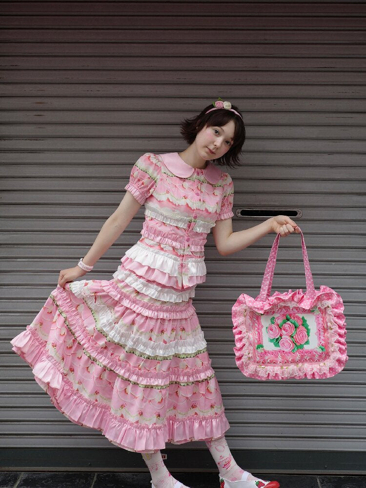 Vintage Cake Print Bubble Shirt Dress【s0000017760】