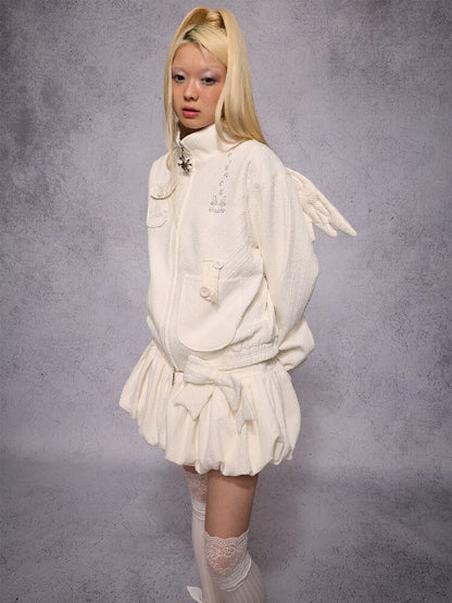 Knit Patchwork Rhinestone Jacket【s0000019148】