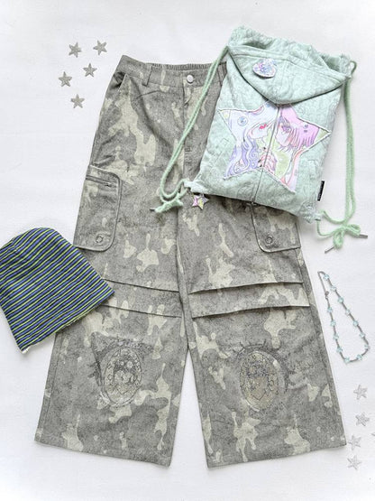 Rhinestone Paratrooper Camo Pants【s0000014449】
