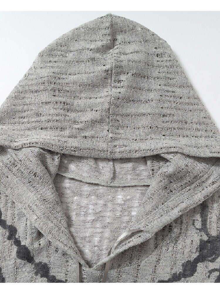 Ripped Knit Hooded Short Smock T Shirt【s0000016993】