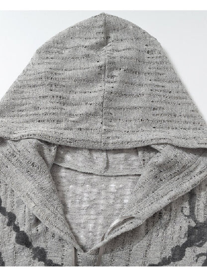 Ripped Knit Hooded Short Smock T Shirt【s0000016993】