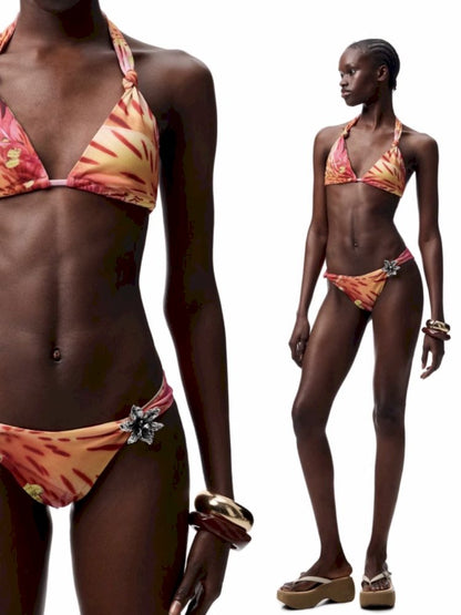 Floral Print Twist Bikini【s0000012411】