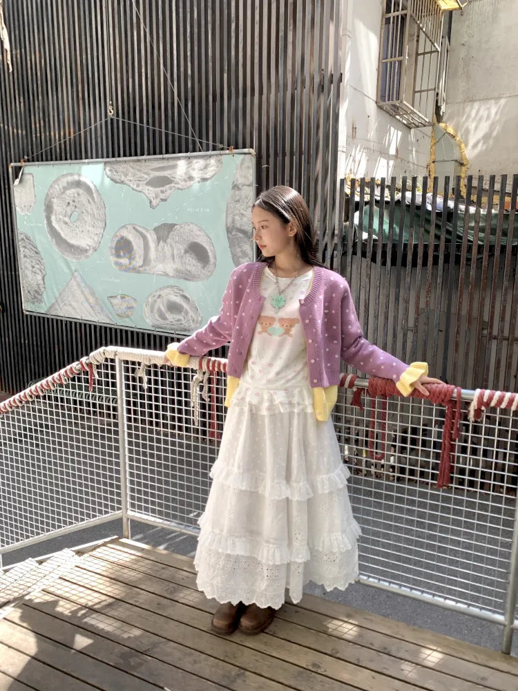 Bear Heart Lace Long-Sleeve T-Shirt【s0000014170】