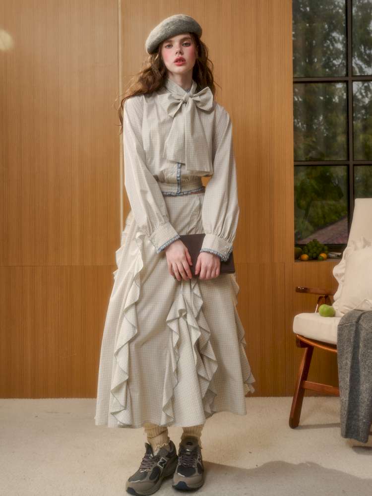 Organic Cotton Patchwork Floating Shirt Skirt【s0000014883】