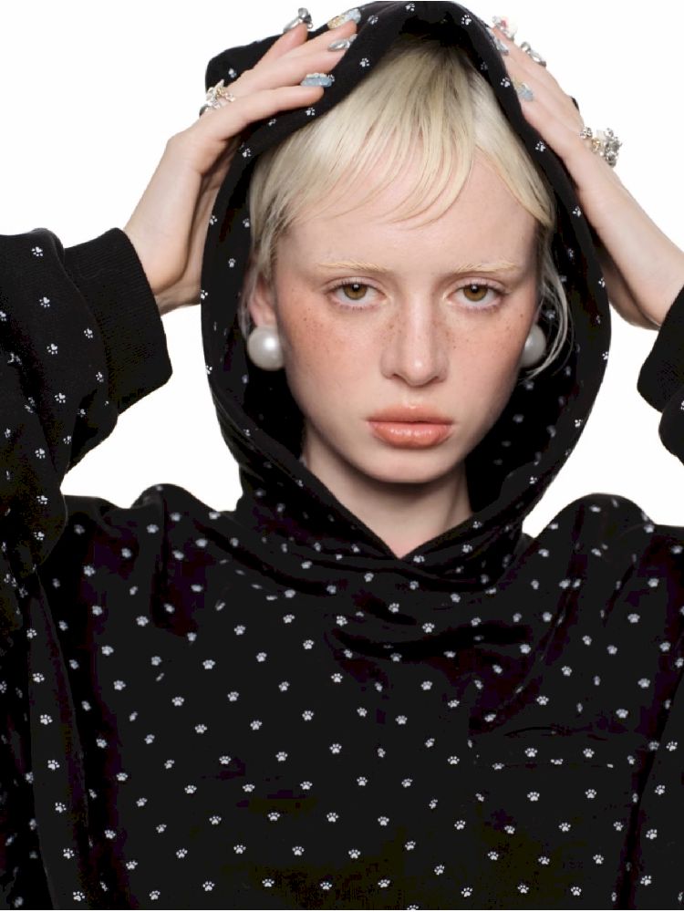 Cat Ears Short Heavyweight Hooded Sweatshirt【s0000011584】