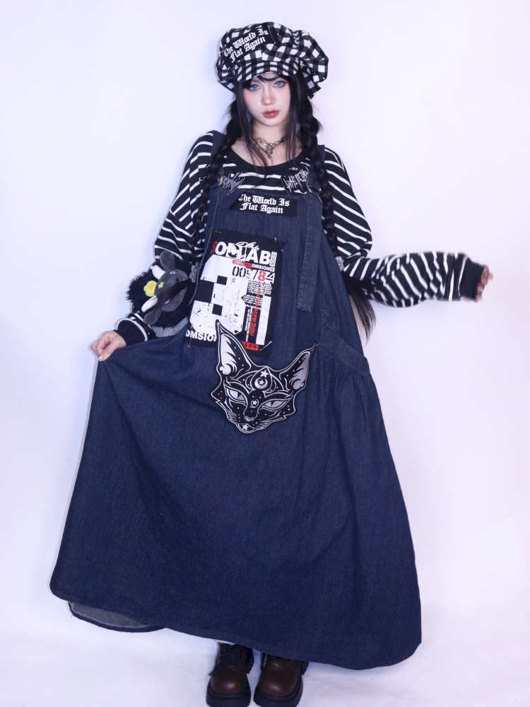 Vintage Loose Denim Maxi Skirt【s0000014624】