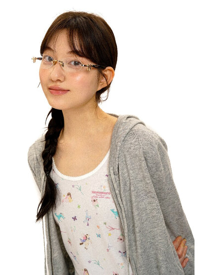 Metal Bow Rimless Glasses【s0000016134】