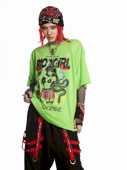 Street tide loose versatile multicolor T-shirt【s0000013601】