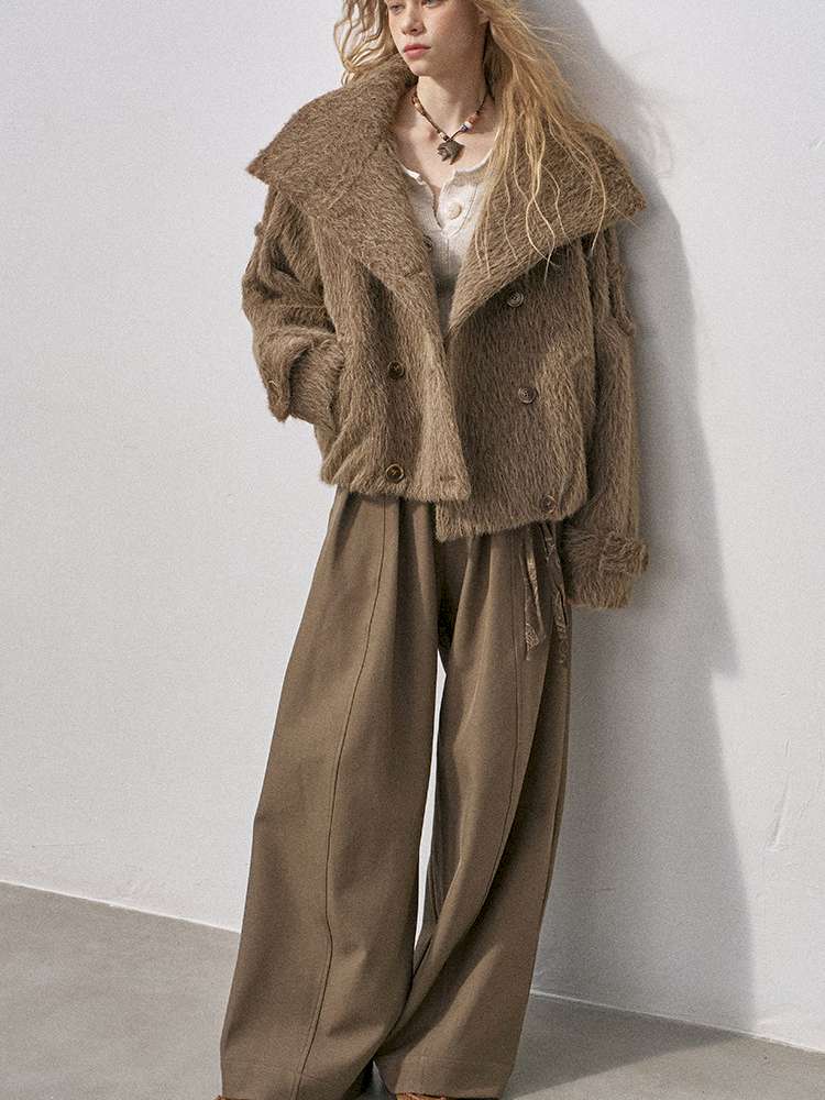 Furry Double Breasted Fur Jacket【s0000015228】