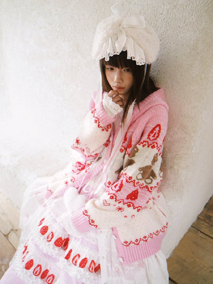 Bear Cake Fair Isle Cardigan【s0000018537】