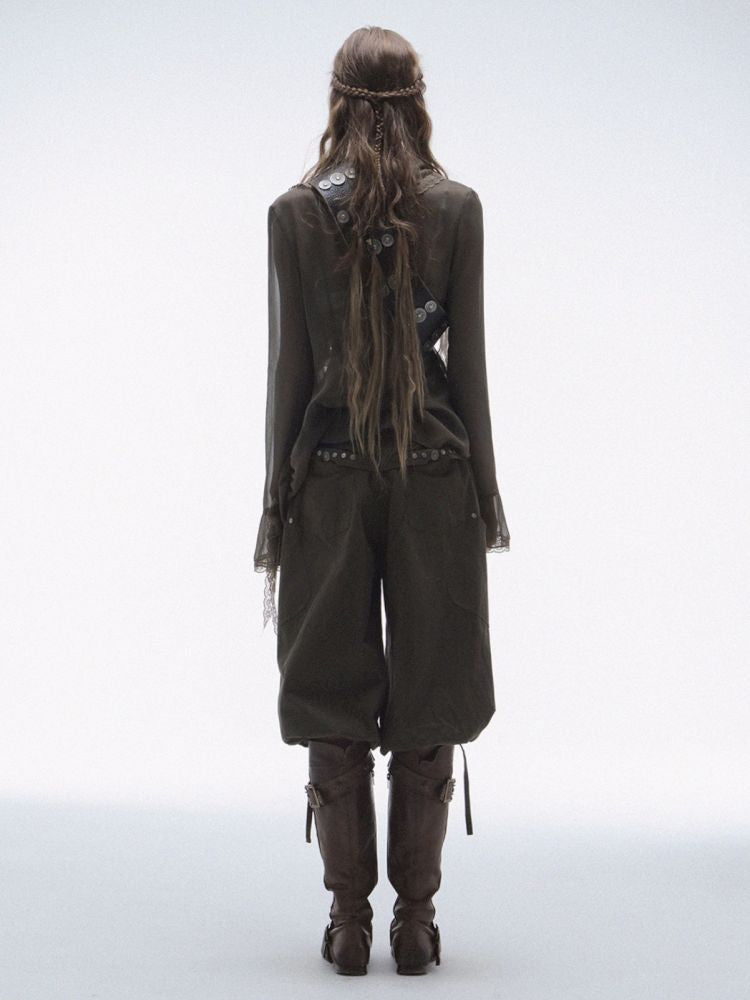 Distressed 5-Inch Harem Riding Pants【s0000013906】