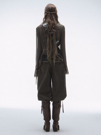 Distressed 5-Inch Harem Riding Pants【s0000013906】