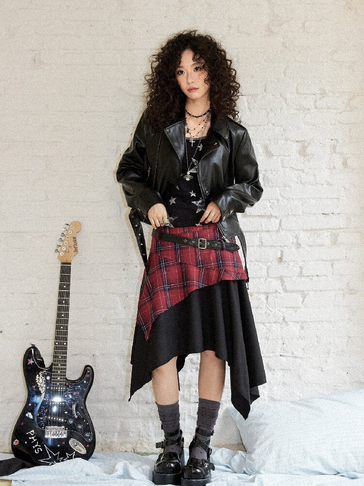 Sleek Rock Star Leather Jacket【s0000017903】
