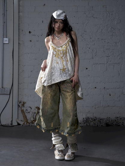 Ribbon Lazy Irregular Loose Halter Top【s0000012787】