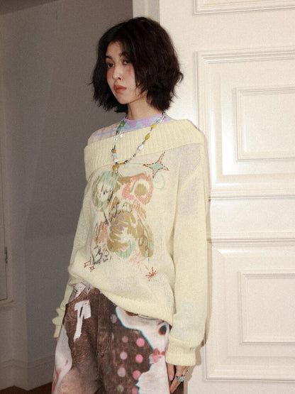 Gummy Bear Graffiti Pullover Sweater【s0000015459】