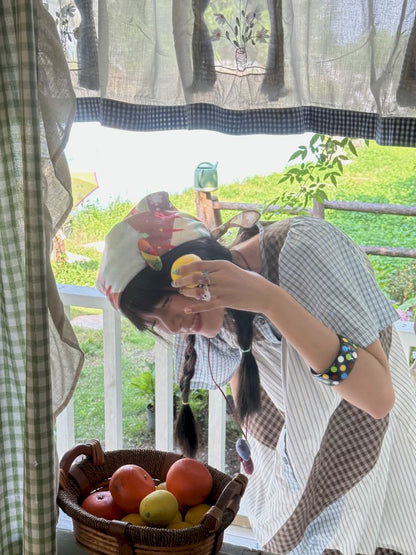 Color Block Cat Print Headscarf【s0000012774】