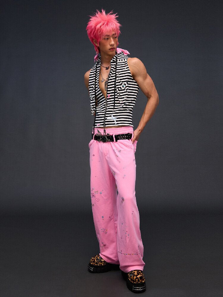 Hardware Decoration Bow Striped Vest【s0000017026】