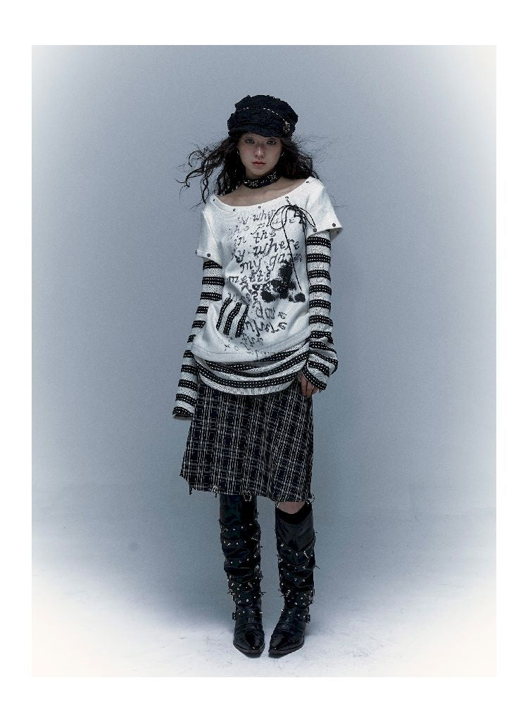 Peplum irregular pleated bustier midi skirt【s0000005970】