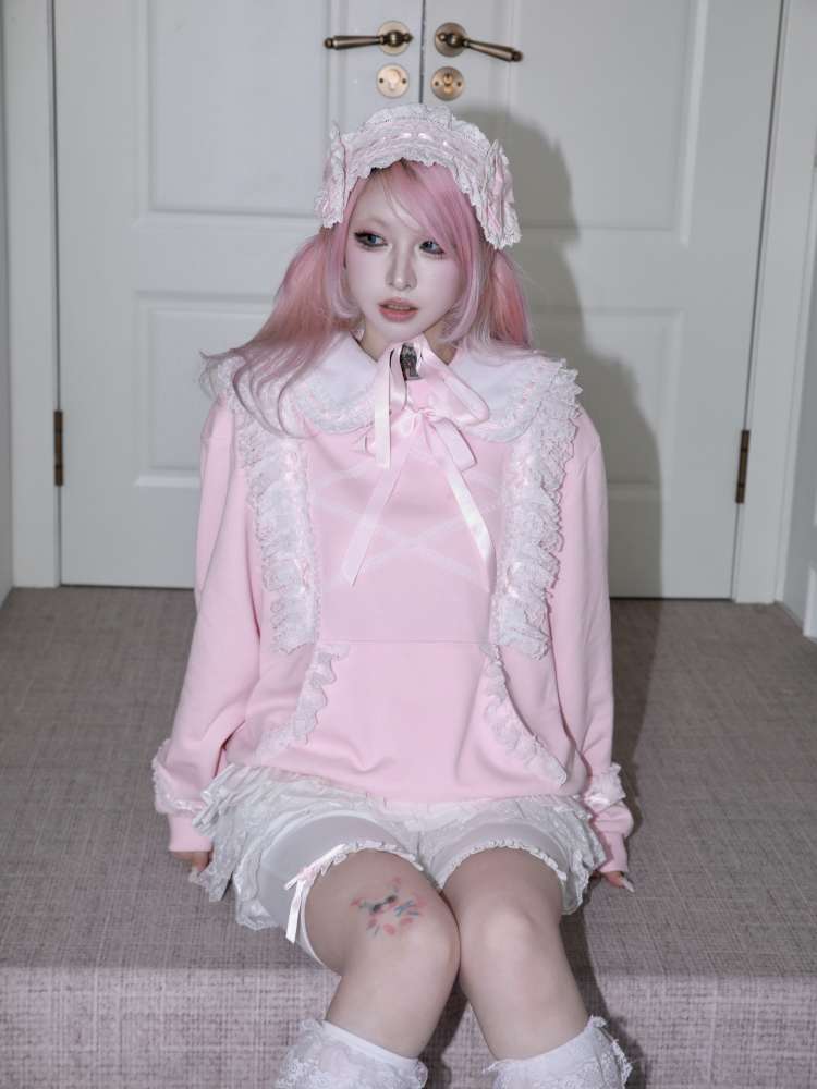 Detachable Navy Collar Sweatshirt【s0000015422】