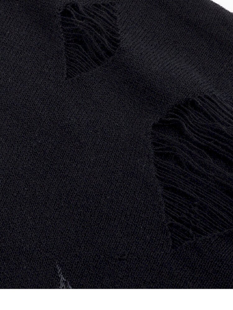 Ripped Stripe Print Wool Knitwear【s0000015448】