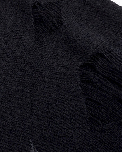 Ripped Stripe Print Wool Knitwear【s0000015448】
