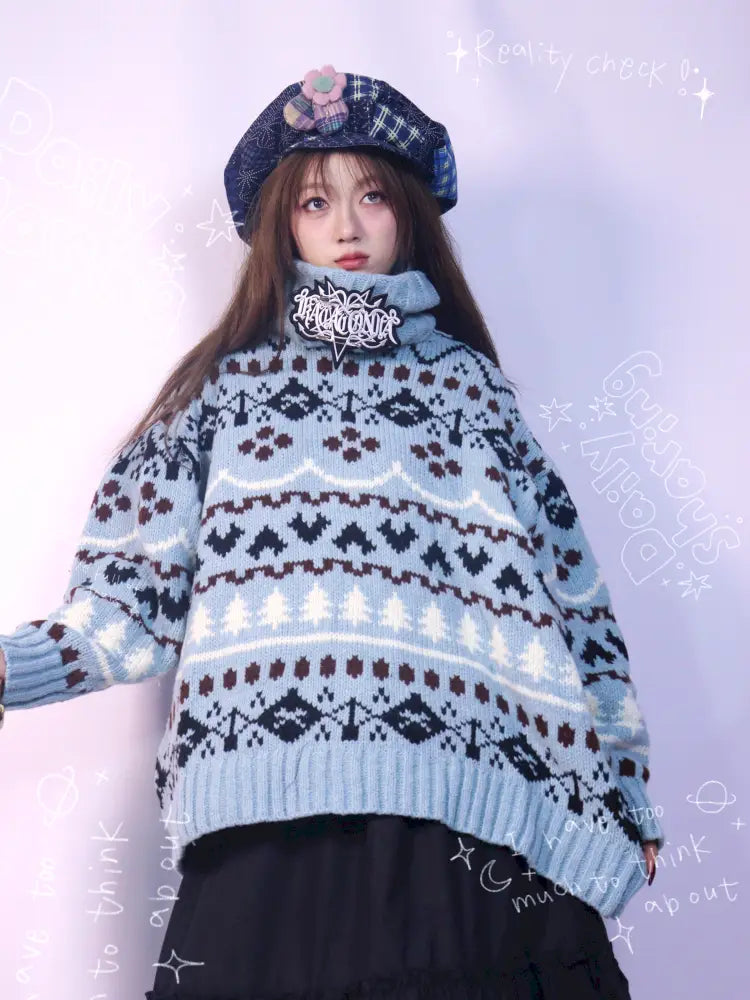 Hand-Knitted Jacquard Sweater【s0000014348】