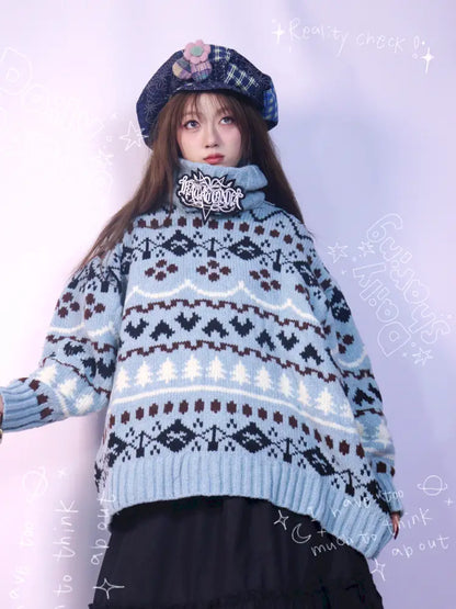 Hand-Knitted Jacquard Sweater【s0000014348】