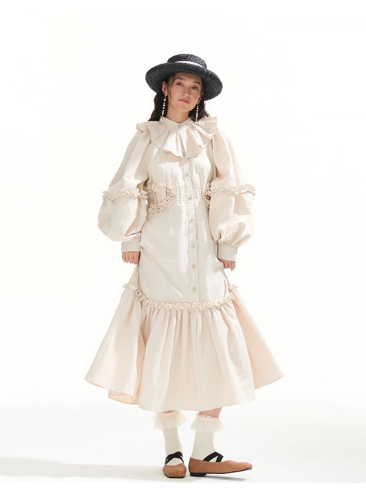 큰 소매 느슨한 밑단 드레스 [S0000011316]