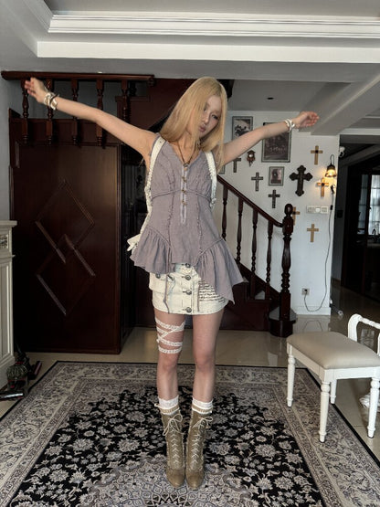 Forest Vintage Irregular Vest Strap【s0000017976】