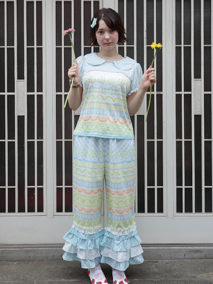 Fruit Plaid Casual Versatile Pants【s0000017766】