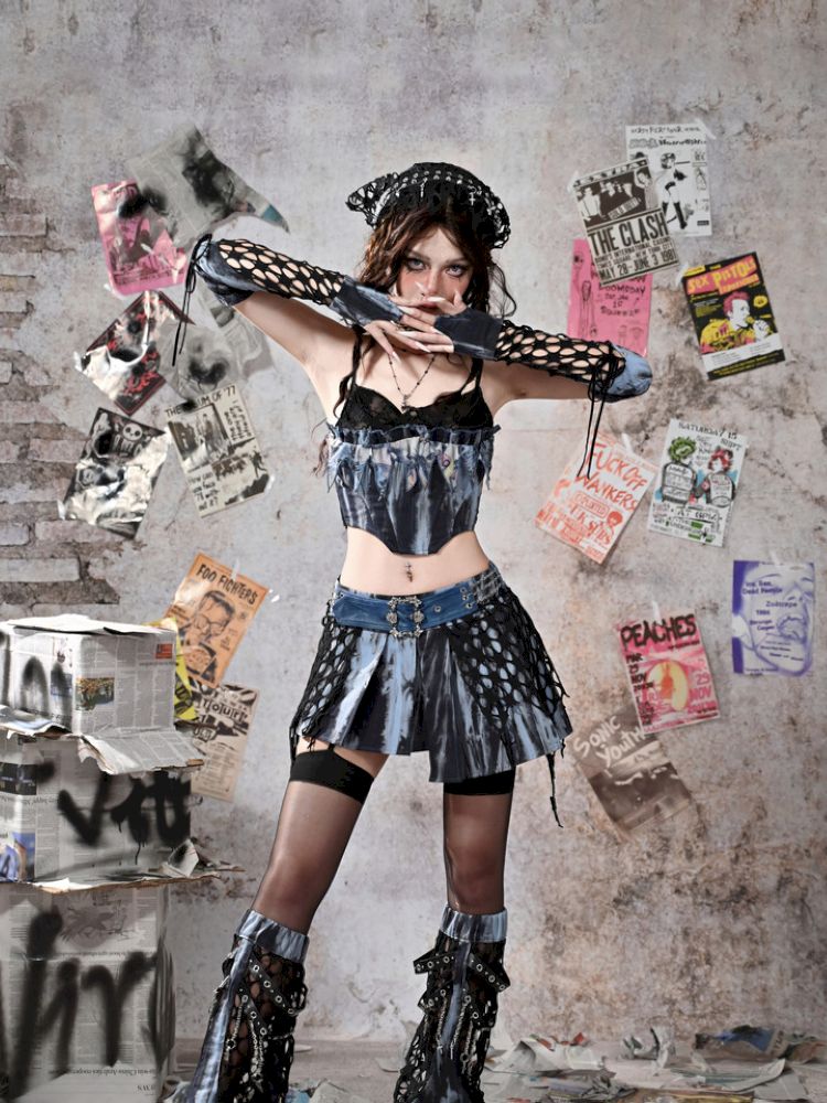 Irregular Pleated Low Waist Half Body Skirt【s0000013502】
