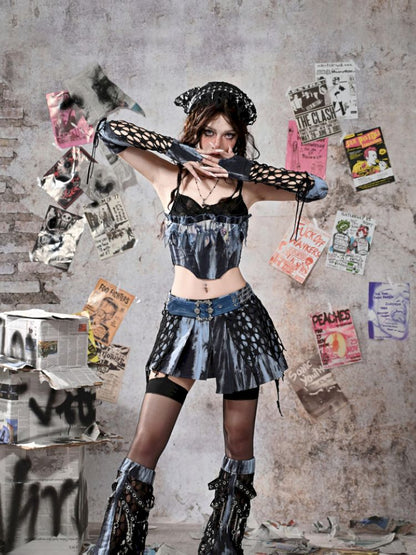 Irregular Pleated Low Waist Half Body Skirt【s0000013502】