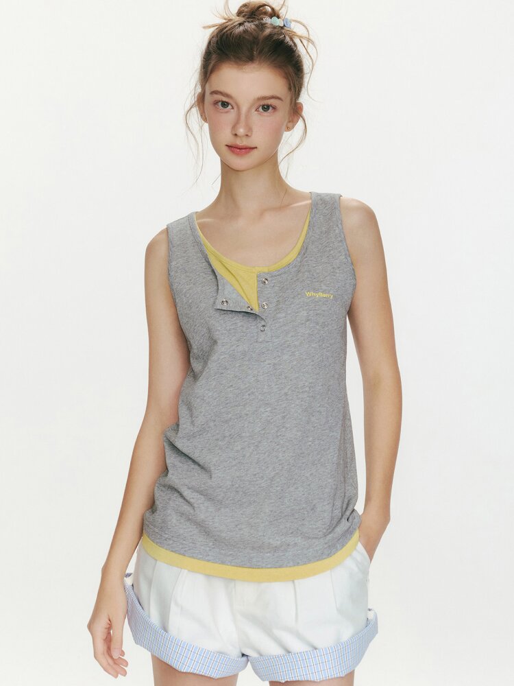 Summer Taste Two Tone Vest Top【s0000015680】