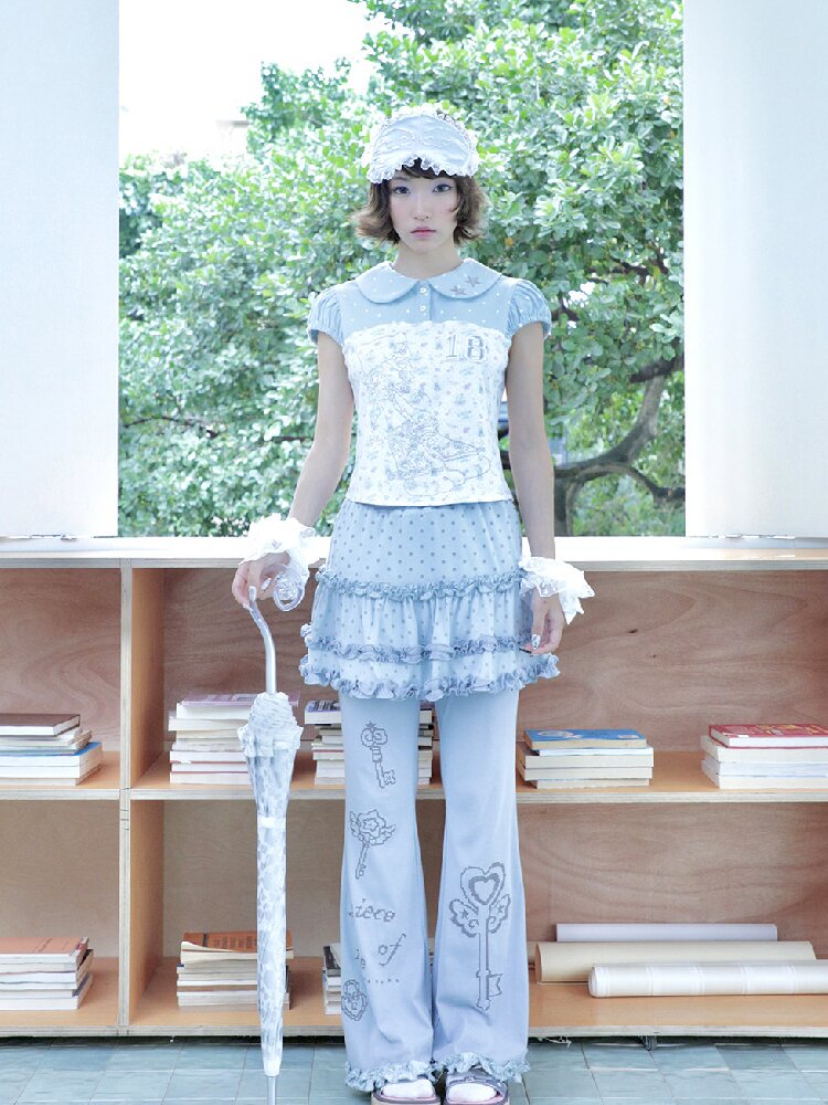 Vintage Bird Collar Bubble T-shirt【s0000017476】