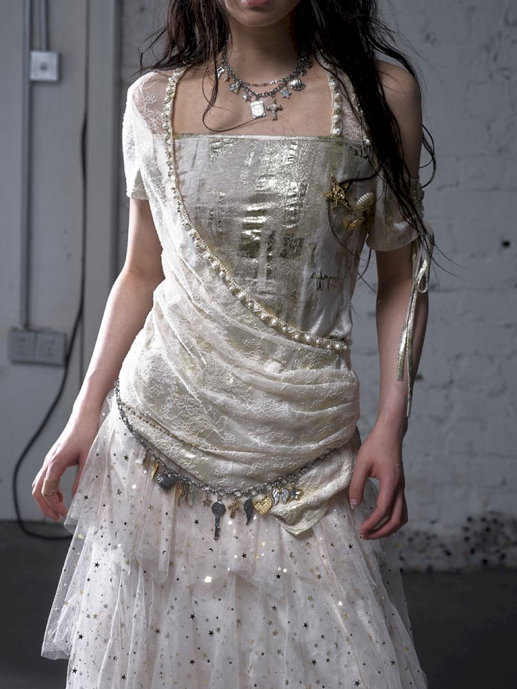 Patchwork two-way short-sleeved T-shirt【s0000012788】