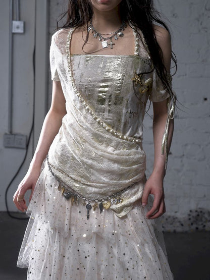 Patchwork two-way short-sleeved T-shirt【s0000012788】