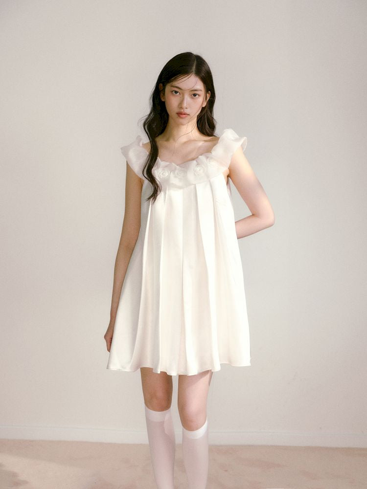 Three-dimensional pleated not waist dress【s0000013247】