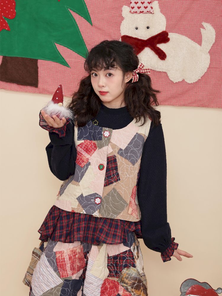 Embroidery Childish Navy Knit Sweater【s0000011198】