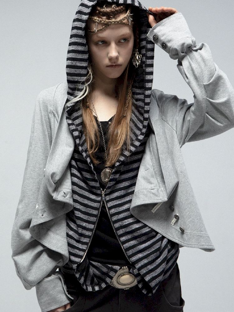 Lapel Sailor Pirate Style Sweatshirt Jacket【s0000011839】