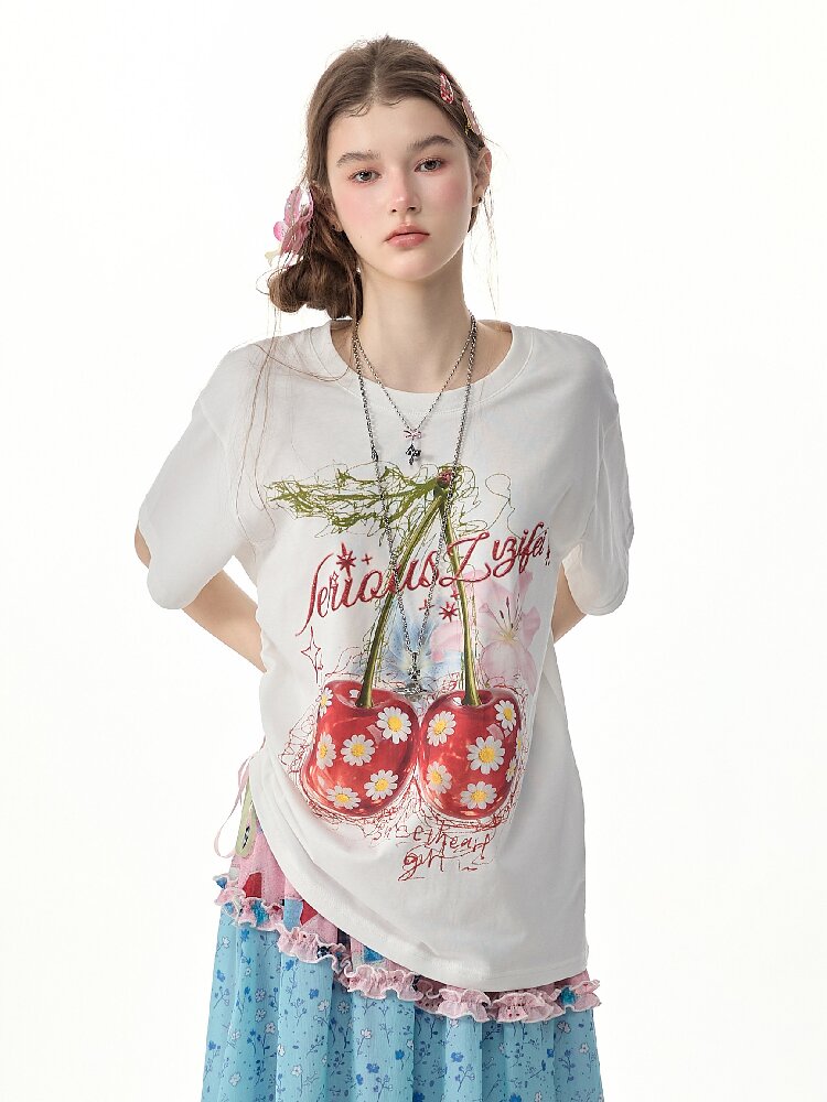 Daisy Cherry Vintage T Shirt【s0000017264】