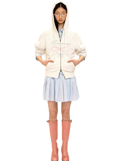 Bow Print Diamond Sweat Cardigan【s0000016420】