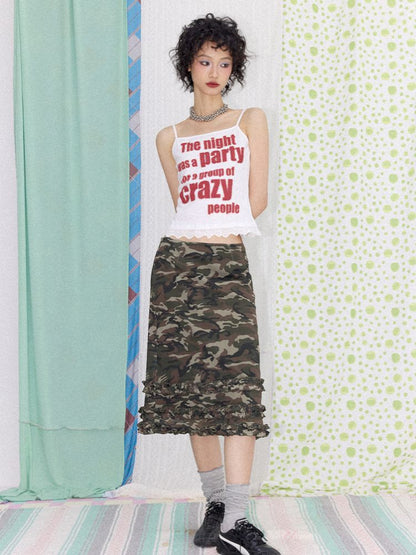 Camouflage A-line skirt【s0000012958】