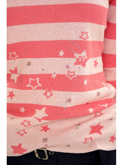 Irregular Star Stripe Diamond Top【s0000016117】
